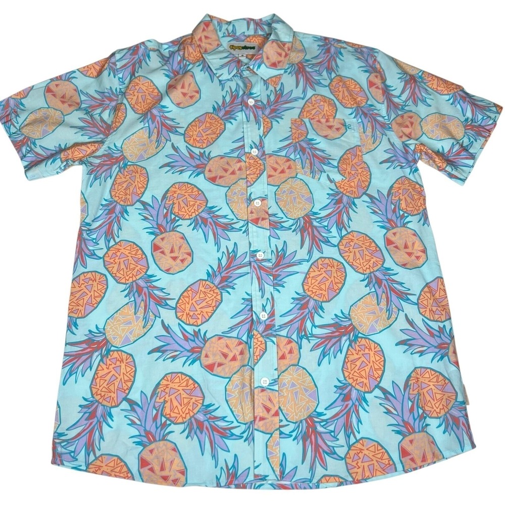 Tipsy Elves Men's‎ Hawaiian Shirt Pineapple Print Tropical Size XL